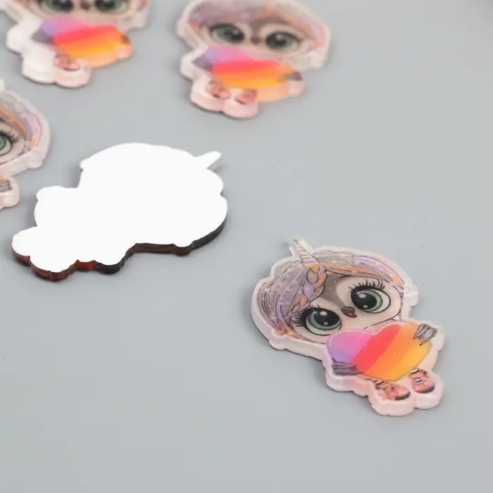 Декоративный элемент для творчества «Арт Узор. Совушка с сердцем», акрил, 2.3×3.7 см