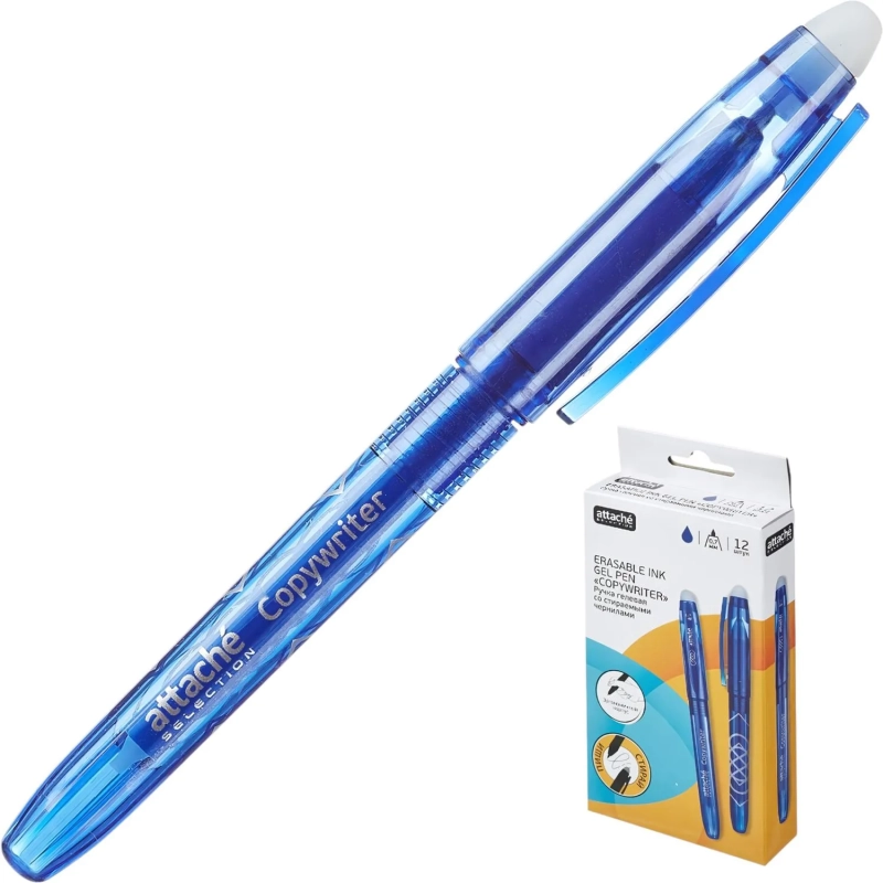 Ручка гелевая Attache Selection стираемая, синий, Copywriter
