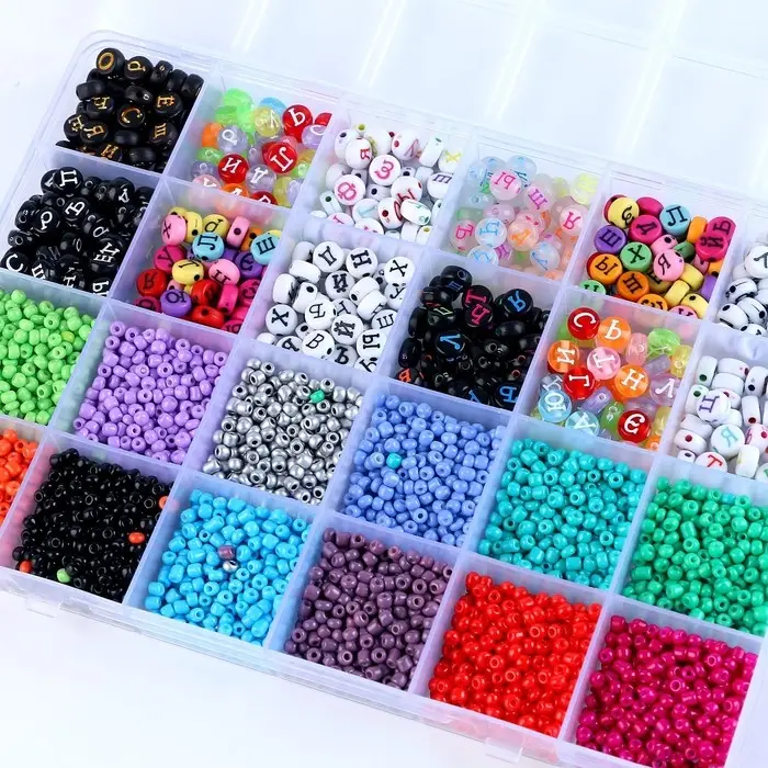 Набор для создания украшений, 24 вида бусин