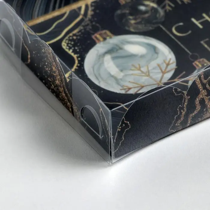 Коробка для кондитерских изделий с PVC крышкой «Снежинка», 10.5 х 21 х 3 см Коробка для кондитерских изделий с PVC крышкой «Снежинка», 10.5 х 21 х 3 см