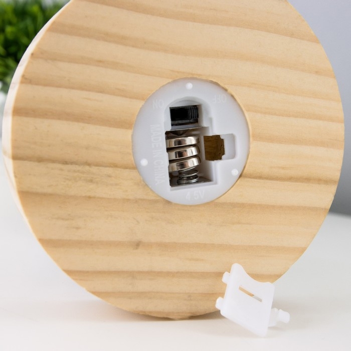 Ночник-колба Ночник-колба "Пион малый" LED от батареек 3хLR1130 розово-бежевый 9,5х9,5х16,5 см RISALUX 736365