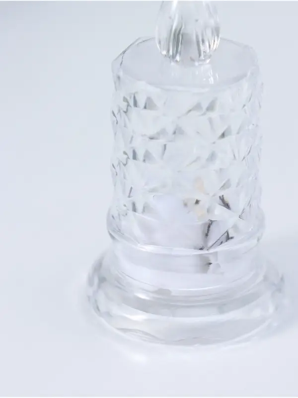 Светодиодная свеча LED - ночник RISALUX &laquo;С подтёками, грани&raquo;, 3&times;LR41, прозрачный, 3.5&times;3.5&times;7 см