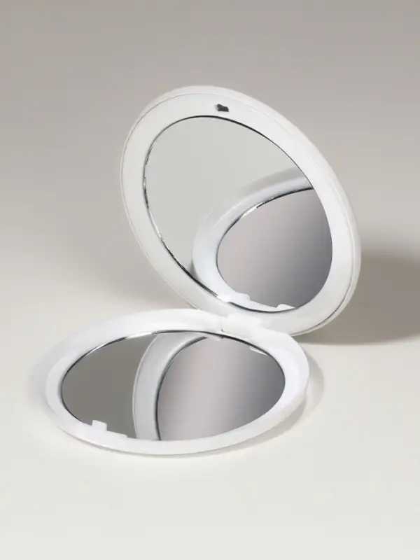 Зеркало складное, d=7.5 см, цвет белый
