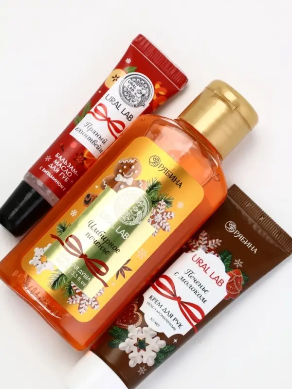 URAL LAB Арома Саунд Набор гель для душа, крем для рук и бальзам для губ, печенье URAL LAB Арома Саунд Набор гель для душа, крем для рук и бальзам для губ, печенье
