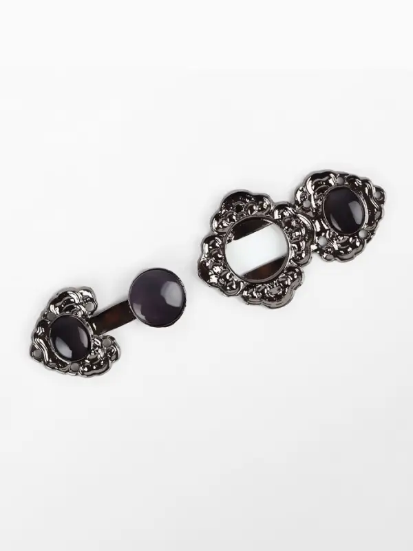 Декоративная застёжка, 6.3&times;2.8 см, цвет чёрный