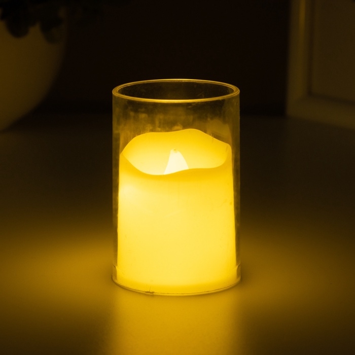 Светодиодная свеча в подсвечнике RISALUX «Талая», ночник LED, 0.3 Вт, 4×4×6 см Светодиодная свеча в подсвечнике RISALUX «Талая», ночник LED, 0.3 Вт, 4×4×6 см