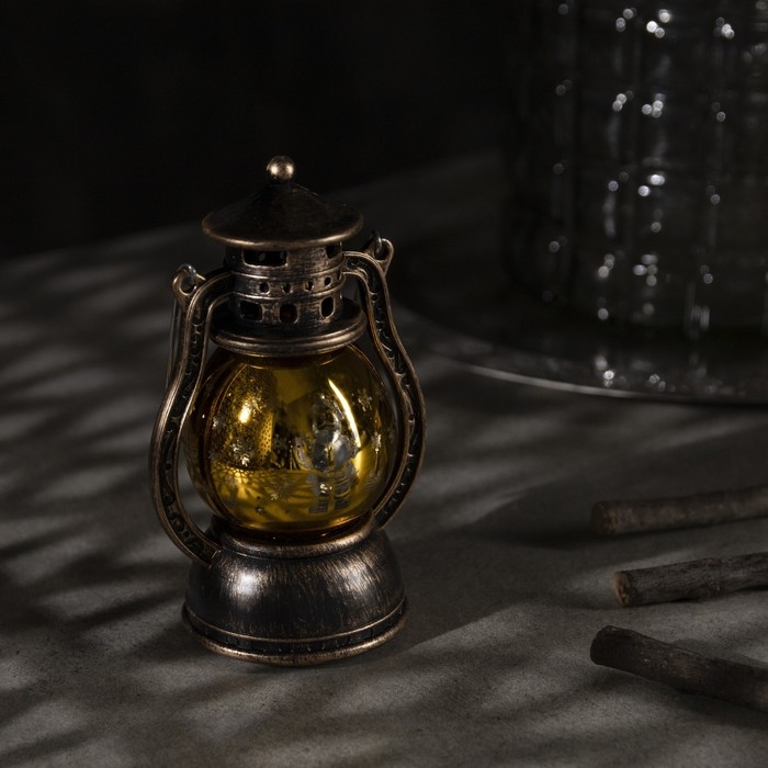 Светодиодная фигура «Фонарь с Дедом Морозом» 8 × 12 × 6 см, пластик, батарейки AG13х3 (в комплекте), свечение тёплое белое