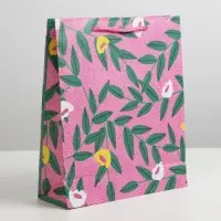 Пакет подарочный ламинированный, упаковка, For you, ML 21 х 25 х 8 см