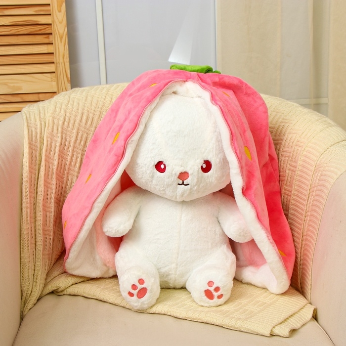 Шкурка мягкой игрушки  Шкурка мягкой игрушки "Зайка-клубника", 60 см