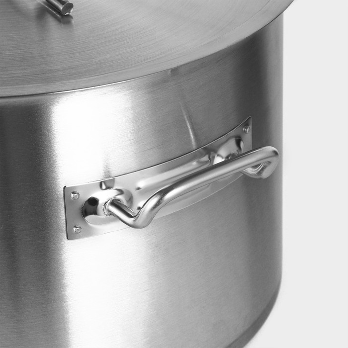 Кастрюля Hanna Knövell с крышкой, 35 л, d=40 см, h=26 см, толщина 1 мм, дно ТРС, толщина дна 4.6 мм, 201 сталь, индукция