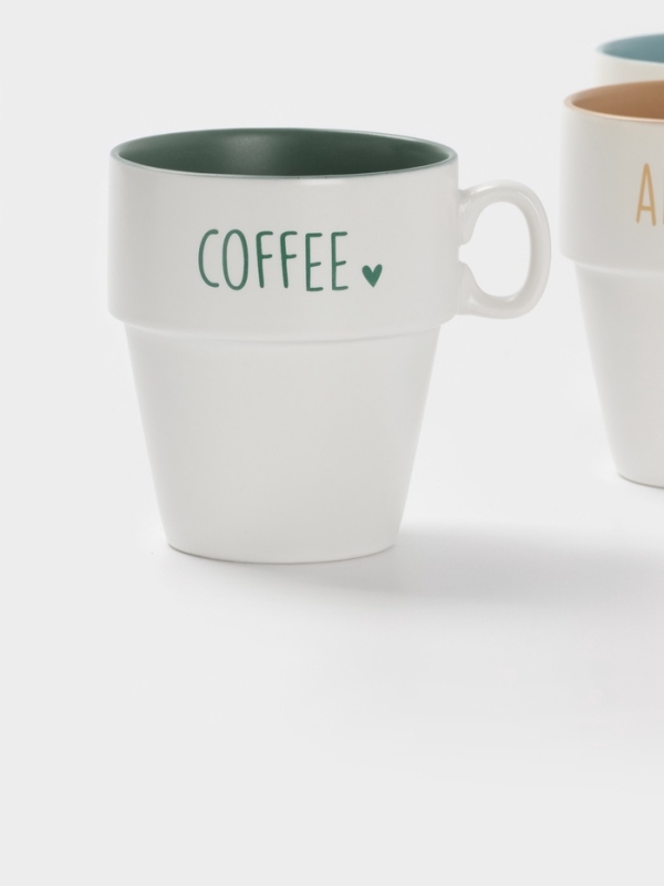 Набор кружек Доляна Набор кружек Доляна "Кофейная карта " 4 шт на подставке, 11х8,5х10 см, цвет белый