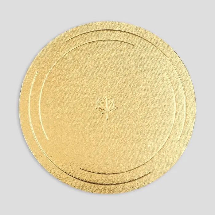 Подложка для торта усиленная 34 см, золото - жемчуг, 3.2 мм