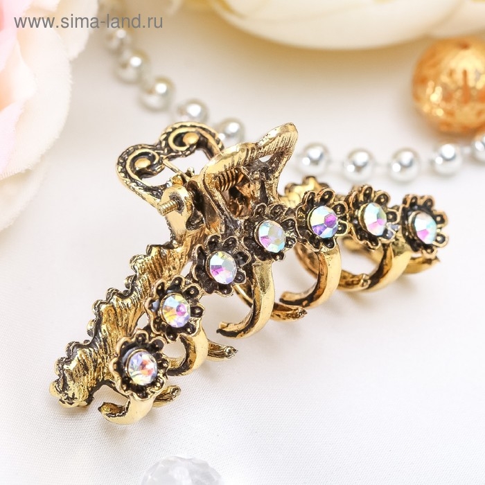 Краб для волос Краб для волос "Каспиан" цветочки, 5 см, микс