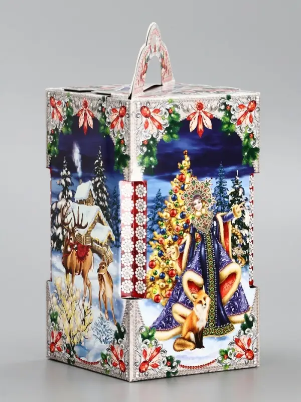 Подарочная новогодняя коробка «Чудесный», для сладких подарков, 10.6×10.6×18.8 см Подарочная новогодняя коробка «Чудесный», для сладких подарков, 10.6×10.6×18.8 см