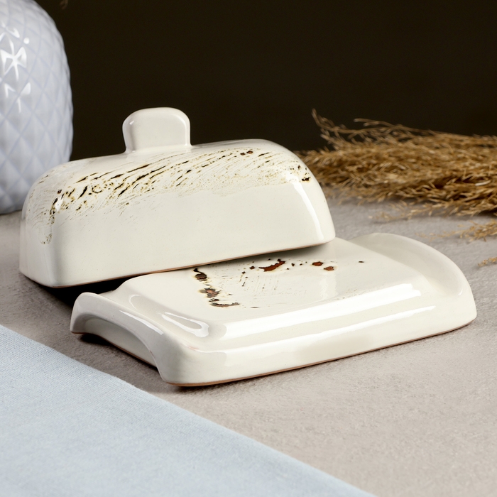 Масленка Масленка "Русская" 8х17х10см, шебби