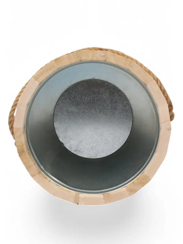 Ведро для бани и сауны, 7 л, липа, оцинкованная вставка, ручка - верёвка, &laquo;Добропаровъ&raquo;