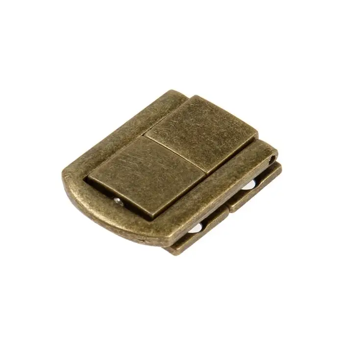 Замок-защелка на ящик ZM01, 3.2×2.5 см, цвет бронза
