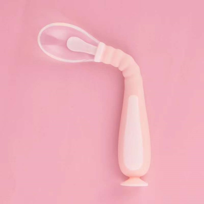 Ложка силиконовая детская на присоске, в контейнере, цвет розовый Ложка силиконовая детская на присоске, в контейнере, цвет розовый