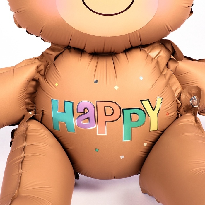 Шар фольгированный 30 Шар фольгированный 30" «Счастливый мишка», матовый, цвет бежевый