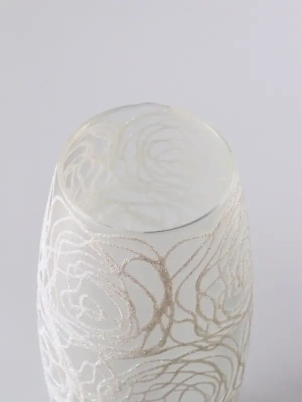 Ваза &laquo;Наргиз&raquo; розы, овал, h=26 см, стекло, белая