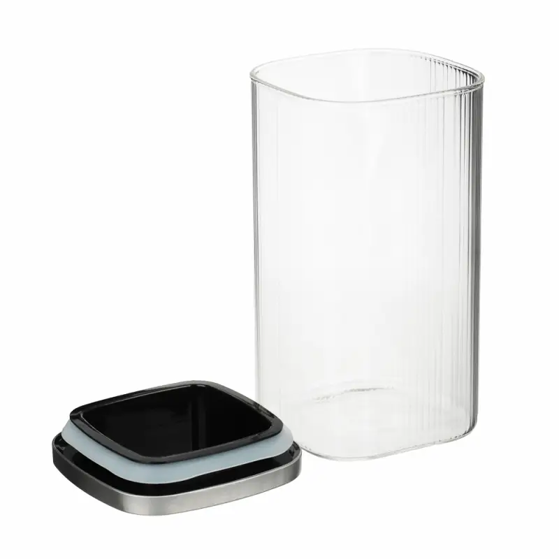 VETTA Рельеф Банка для хранения с металлической крышкой 1400мл, 18х10см, стекло