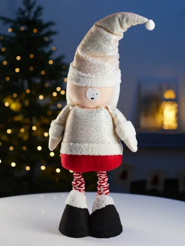 Фигура текстиль «Дед Мороз» 55-84 см, телеск-е ножки, 1LED, LR1130х3 (в компл.), Т/БЕЛЫЙ Фигура текстиль «Дед Мороз» 55-84 см, телеск-е ножки, 1LED, LR1130х3 (в компл.), Т/БЕЛЫЙ