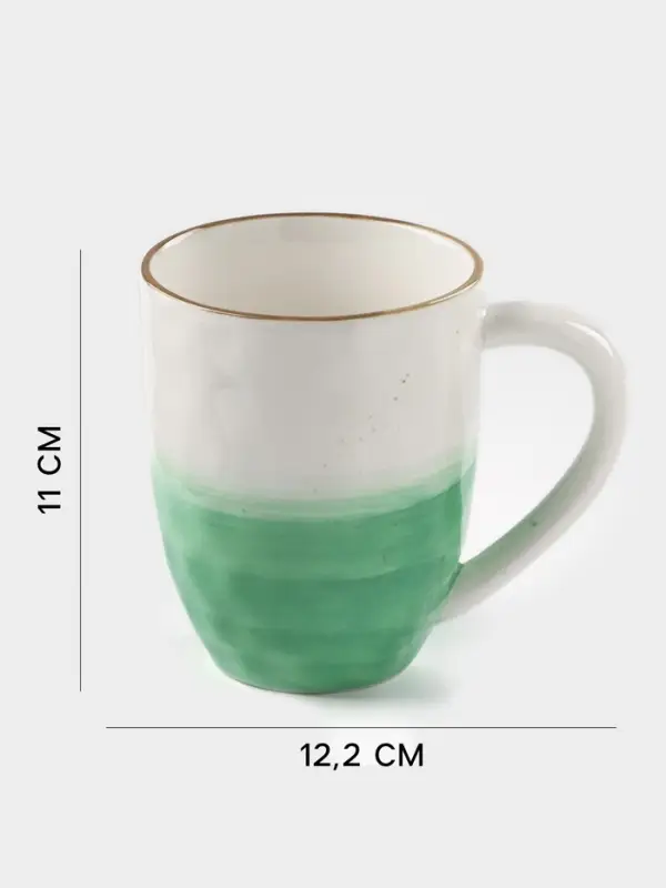 Кружка Доляна &laquo;Космос&raquo;, 400 мл, фарфор, белая, зелёная