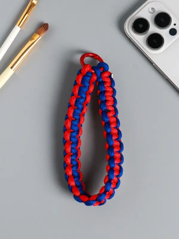 Брелок на карабине Брелок на карабине "Паракорд" шнур 0,5 см красно-синий 14,5х1,8х0,8 см