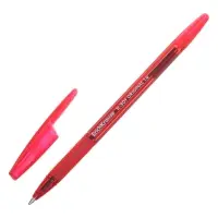 Ручка шариковая ErichKrause R-301 Stick&Grip Original, узел 1.0 мм, чернила красные, резиновый держатель, длина линии письма 2000 метров