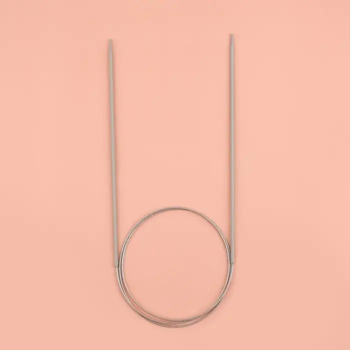 Спицы круговые, для вязания, с тефлоновым покрытием, с металлическим тросом, d=2 мм, 14/80 см Спицы круговые, для вязания, с тефлоновым покрытием, с металлическим тросом, d=2 мм, 14/80 см