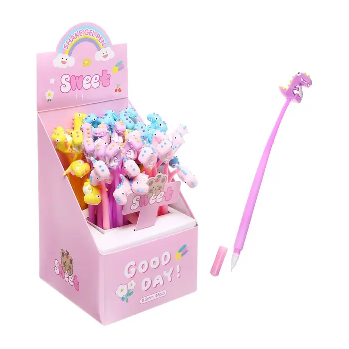 Ручка - прикол гелевая «Дино», синий стержень, МИКС Ручка - прикол гелевая «Дино», синий стержень, МИКС