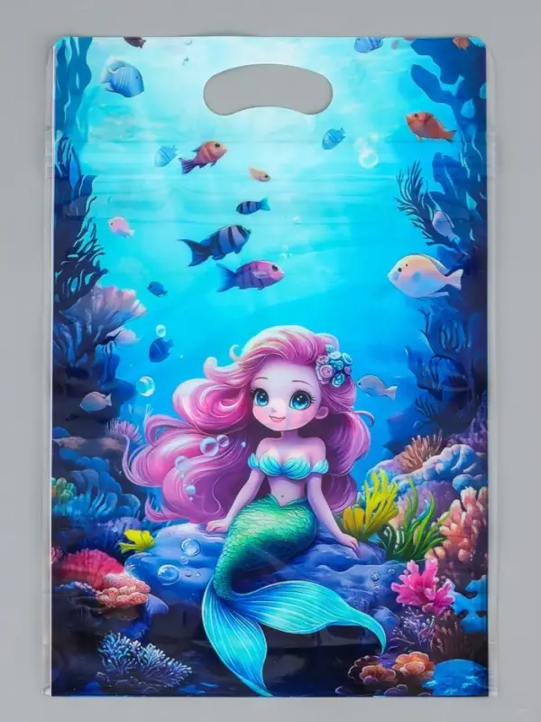 Пакет подарочный, с zip-lock застежкой, &laquo;Русалочка&raquo;, 15&times;23&plusmn;1 см МИКС