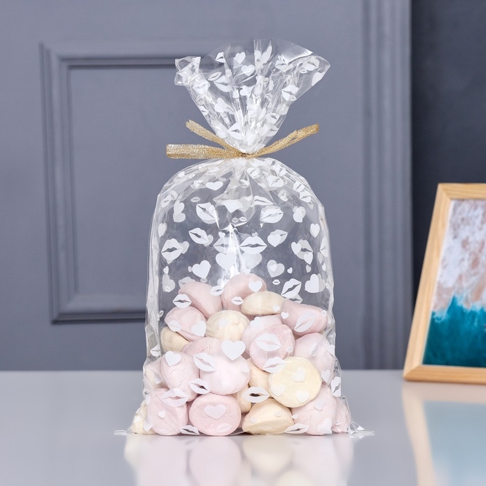 Пакет фасовочный БОПП, Пакет фасовочный БОПП, "Поцелуи" 20*35 см набор 50 шт