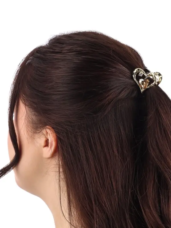 Крабик для волос &laquo;Эйвери стиль&raquo;, сердце, 3 см, золотистый