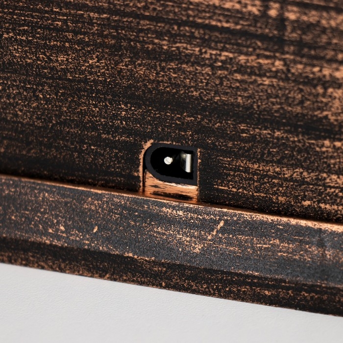 Ночник Ночник "Камин" LED от батареек 3хАА USB черный с медной патиной 12х14,5х26,5 см