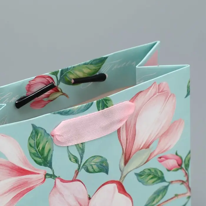 Пакет подарочный ламинированный, упаковка, «Магнолия», S 12 х 15 х 5.5 см