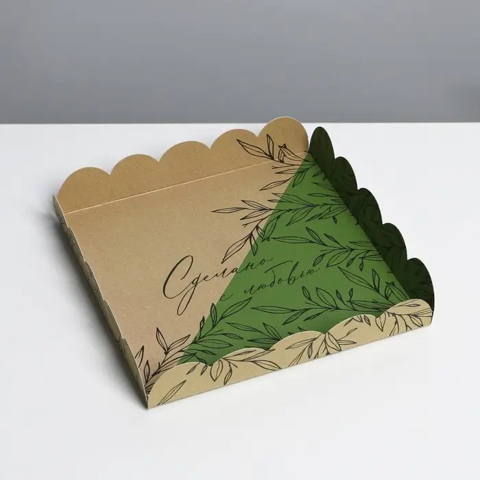 Коробка для печенья, кондитерская упаковка с PVC крышкой, «Крафт», 18 х 18 х 3 см Коробка для печенья, кондитерская упаковка с PVC крышкой, «Крафт», 18 х 18 х 3 см