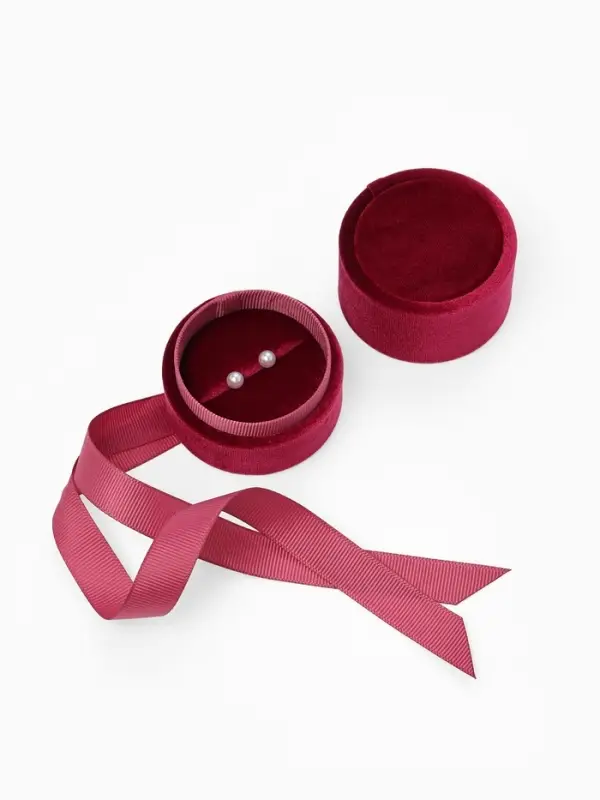 Футляр под серьги, кольцо &laquo;Сюрприз&raquo;, корейский бархат, 5.8&times;5.3 см, бордовый