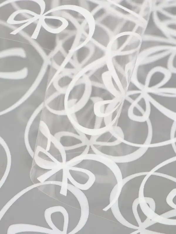 Пленка для цветов "Бантики", белая, 0,6 х 9.3&plusmn;5% м, 40 мкм, 200 гр