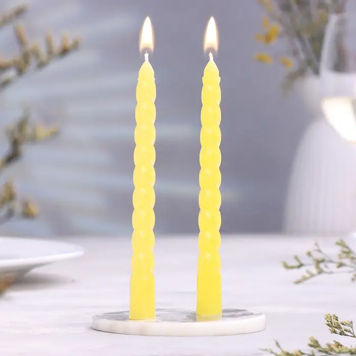 Набор свечей витых, 1,5х 15 см, 2 штуки, аромат апельсин Набор свечей витых, 1,5х 15 см, 2 штуки, аромат апельсин