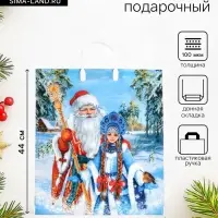 Пакет новогодний &laquo;Волшебная встреча&raquo;, полиэтиленовый с пластиковой ручкой, 40&times;44 см