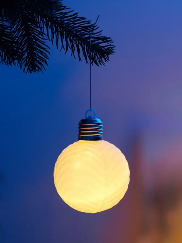 Елочный шар Елочный шар "Белый бархат" 8 см, 1 LED, LR44x3 (в компл.), Т/БЕЛЫЙ