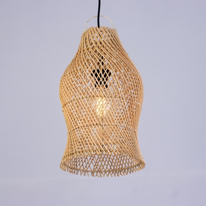 Светильник потолочный из ротанга Светильник потолочный из ротанга "Грация" 1х120Вт, Е27, 26х26х43 см