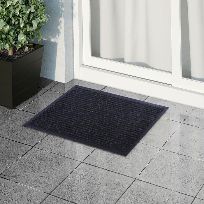 Коврик придверный влаговпитывающий, ребристый, «Стандарт», 40×60 см, чёрный Коврик придверный влаговпитывающий, ребристый, «Стандарт», 40×60 см, чёрный