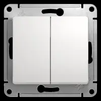 GLOSSA Выключатель двухклавишный в рамку белый сх.5