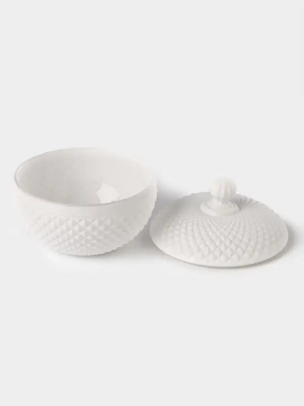 Сахарница Доляна Chess. King, 150 мл, 9&times;8.5 см, стекло, белая