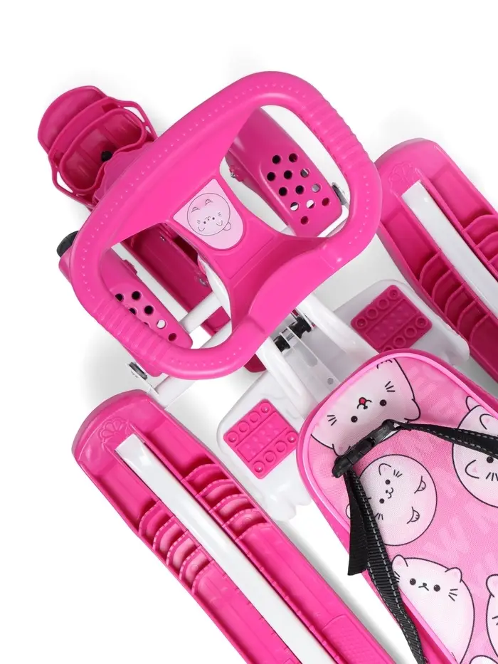 Снегокат «Котики», с родительской ручкой, со спинкой, розовый, ТС6-СЛ/К Snow Cat Снегокат «Котики», с родительской ручкой, со спинкой, розовый, ТС6-СЛ/К Snow Cat