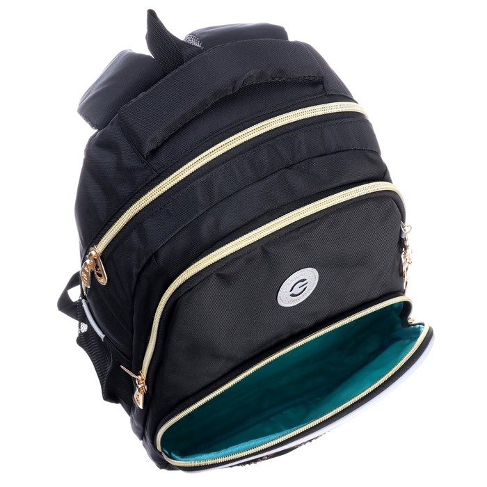 Рюкзак школьный, 40 х 27 х 20 см, Grizzly, эргономичная спинка, отделение для ноутбука, чёрный Рюкзак школьный, 40 х 27 х 20 см, Grizzly, эргономичная спинка, отделение для ноутбука, чёрный