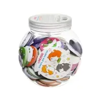 Блок с липким краем 45 х 45 мм, deVENTE. Shiba, 50 листов, 80 г/м, в банке, МИКС, цена за 1 штуку!