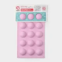 Форма для выпечки Доляна &laquo;Полусферы&raquo;, силикон, 29&times;17 см, 15 ячеек (d=4 см), МИКС